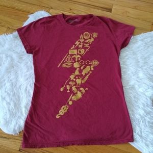 Burgundy Harry Potter Lightning Bolt Shirt Size XL
